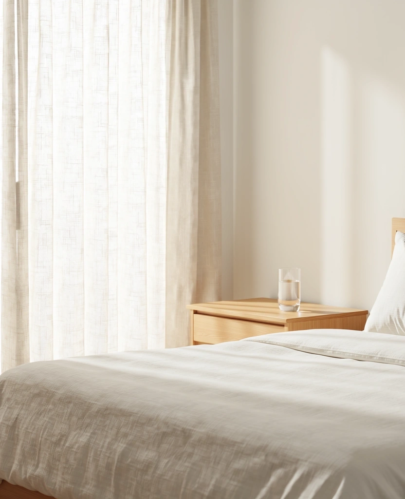 Ramus miegamojo interjeras ryte